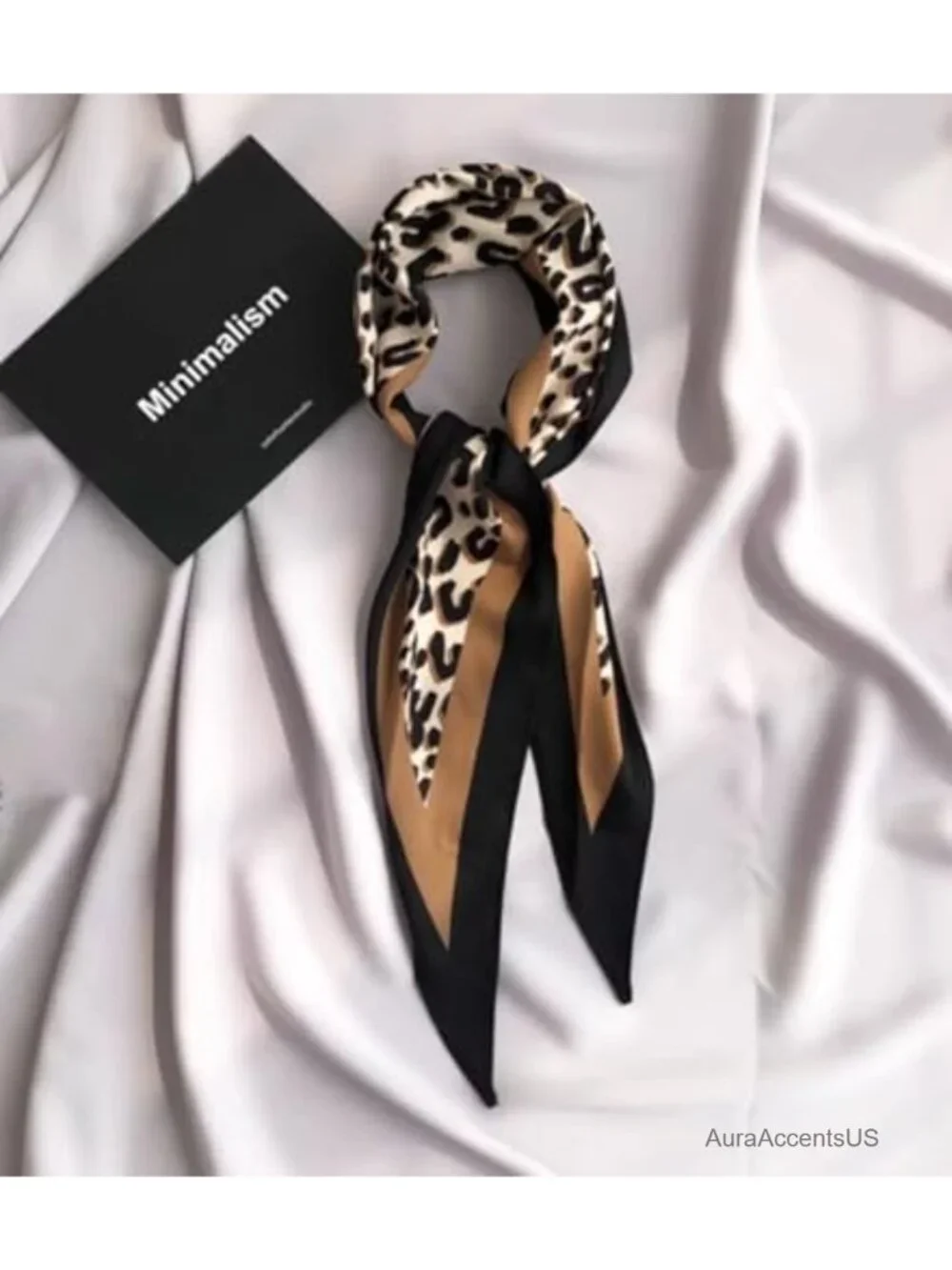 2pcs Satin Silk Fashion Scarves - Multi-Use Neckerchief, Hair, Bag Decoration